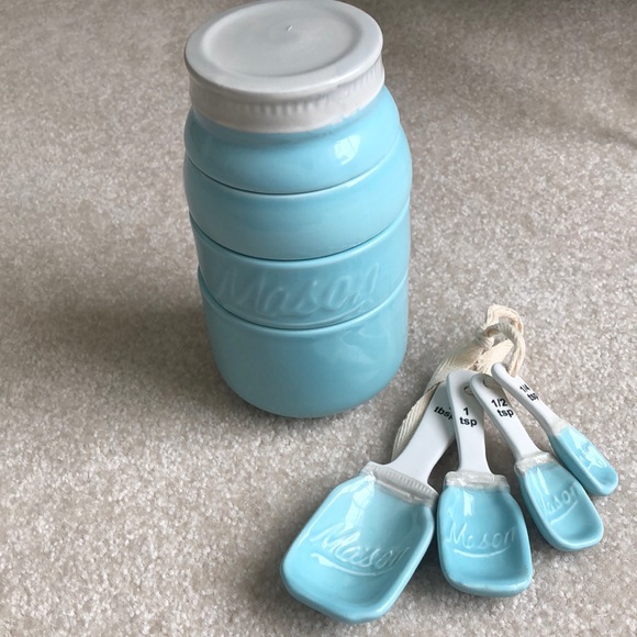 Mason Blue Ceramic Measuring Cups Set - Picture 1 of 5